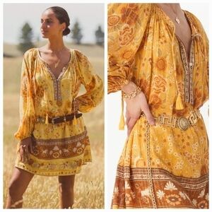 Spell & the Gypsy Mystic Boho Tunic Dress in Sunflower Golden Yellow